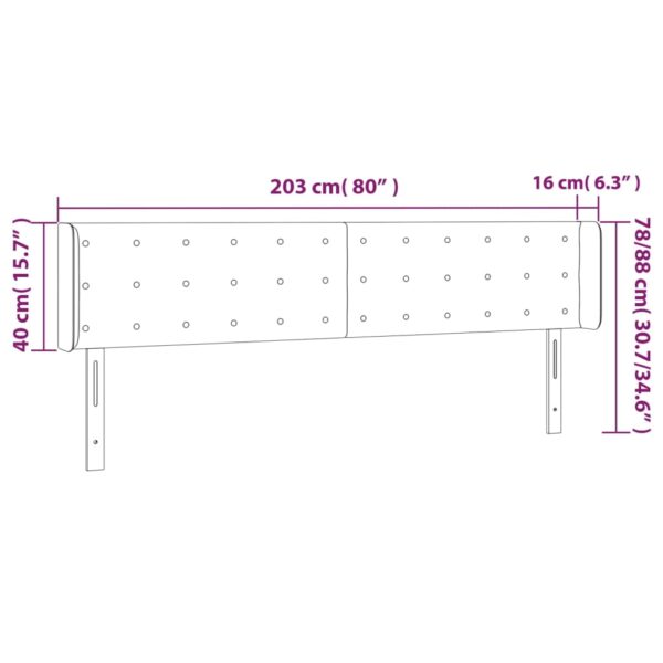 Cabeceira cama c/ abas couro artificial 203x16x78/88 cm branco - Image 8