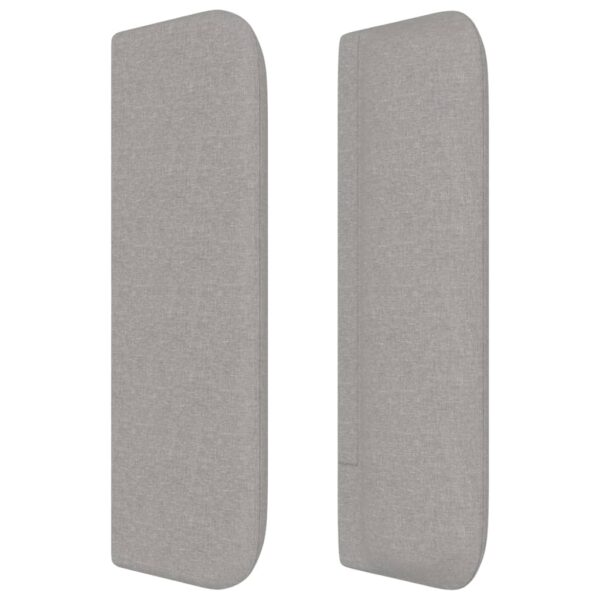 Cabeceira de cama c/ abas tecido 147x16x78/88 cm cinzento-claro - Image 3