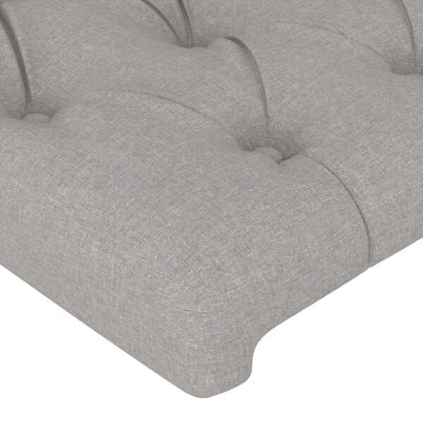 Cabeceira de cama c/ abas tecido 147x16x78/88 cm cinzento-claro - Image 4