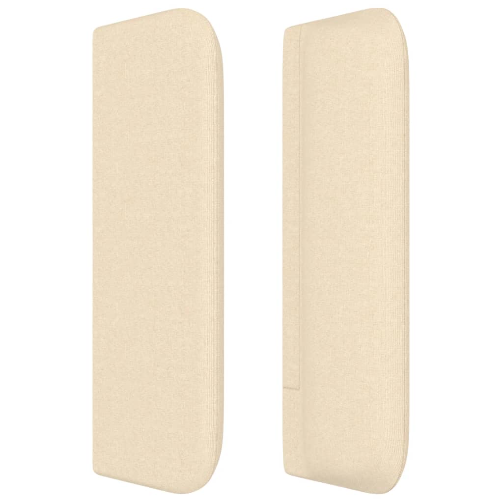 Cabeceira de cama c/ abas tecido 147x16x78/88 cm creme - Image 3