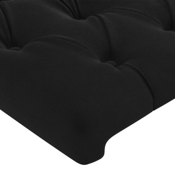 Cabeceira de cama c/ abas veludo 203x16x78/88 cm preto - Image 4