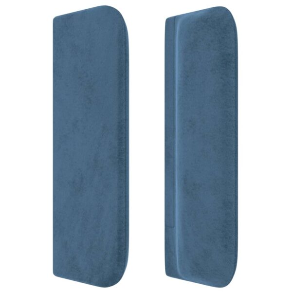 Cabeceira de cama c/ abas veludo 203x16x78/88cm azul-escuro - Image 3