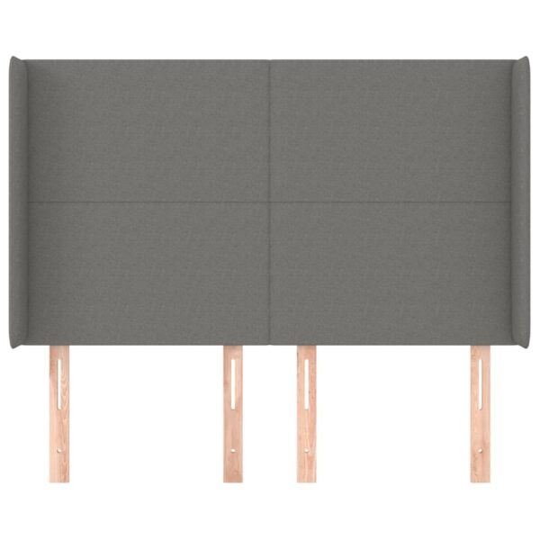 Cabeceira cama c/ abas tecido 147x16x118/128 cm cinzento-escuro - Image 2