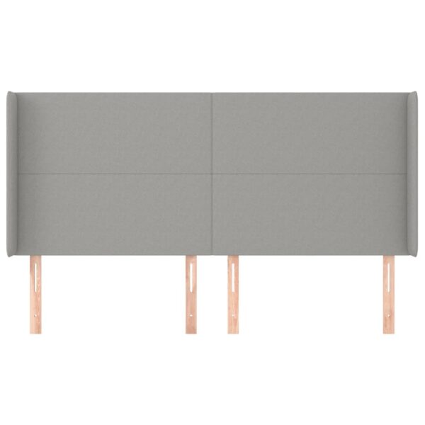 Cabeceira cama c/ abas tecido 163x16x118/128 cm cinzento-claro - Image 2