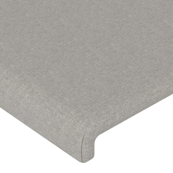 Cabeceira cama c/ abas tecido 163x16x118/128 cm cinzento-claro - Image 4