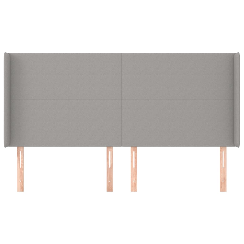 Cabeceira cama c/ abas tecido 203x16x118/128 cm cinzento-claro - Image 2