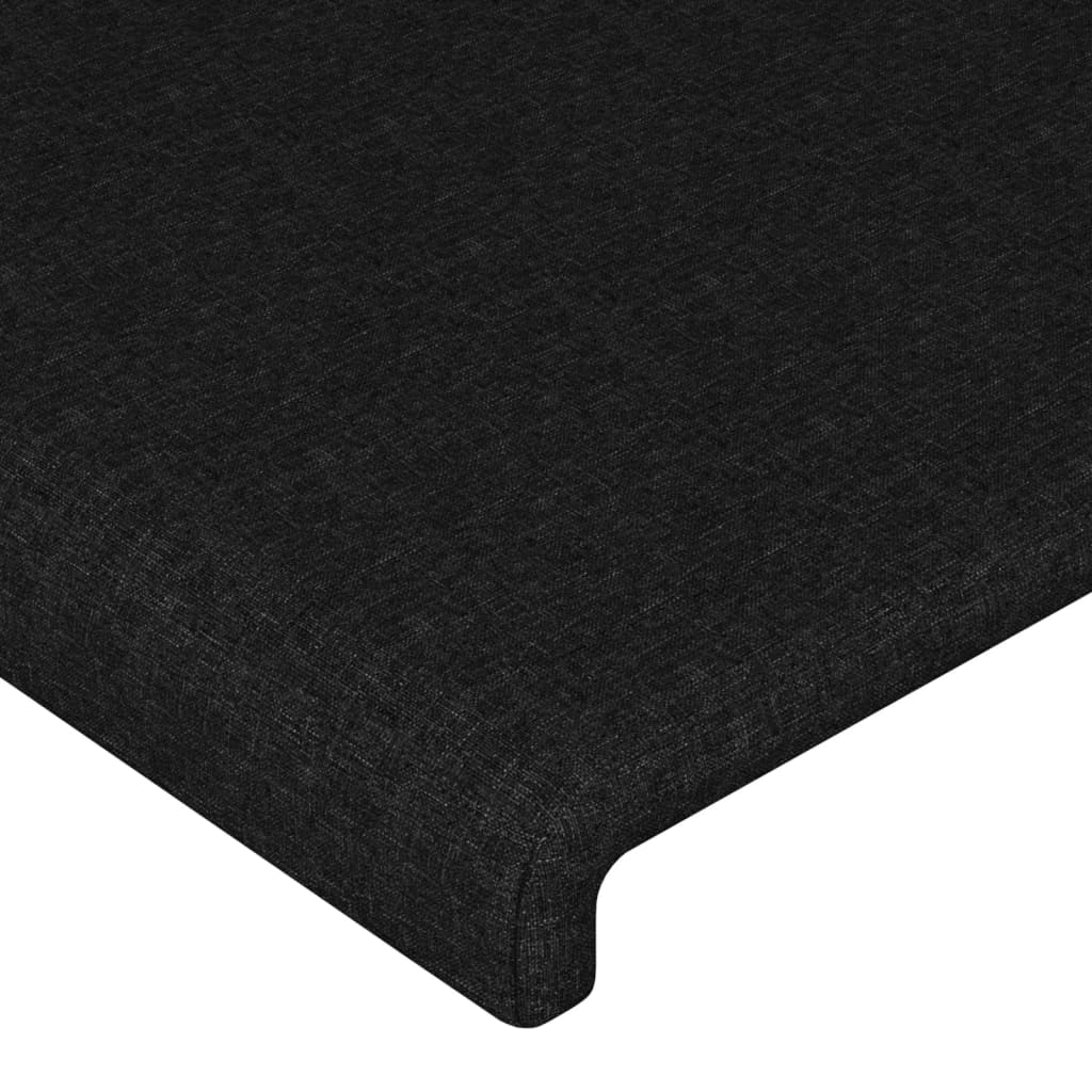 Cabeceira de cama c/ abas tecido 203x16x118/128 cm preto - Image 4