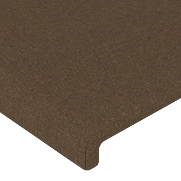 Cabeceira cama c/ abas tecido 203x16x118/128 cm castanho-escuro - Image 4