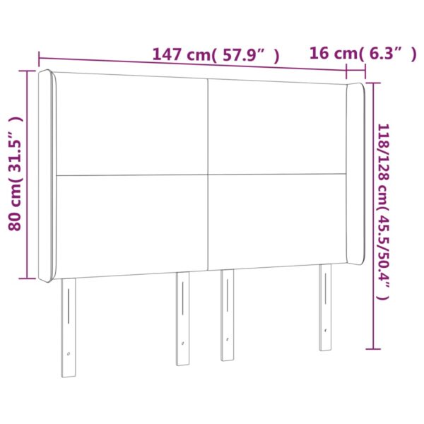 Cabeceira cama c/ abas veludo 147x16x118/128 cm cinzento-escuro - Image 8