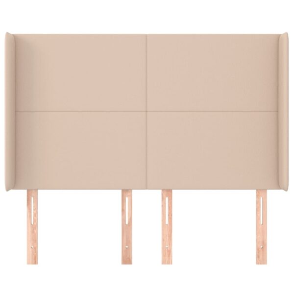 Cabeceira cama c/ abas couro artif. 147x16x118/128cm cappuccino - Image 2