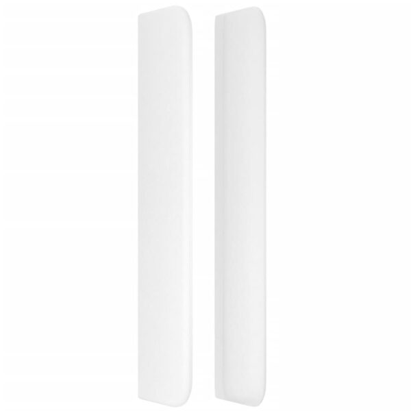 Cabeceira cama c/ abas couro artificial 163x16x118/128cm branco - Image 3