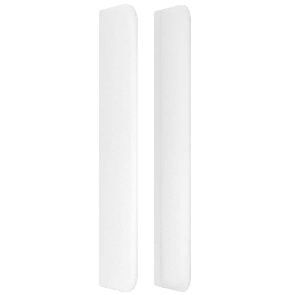 Cabeceira cama c/ abas couro artificial 203x16x118/128cm branco - Image 3