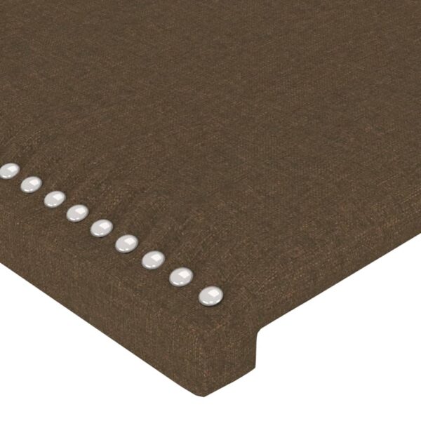 Cabeceira cama c/ abas tecido 163x16x118/128 cm castanho-escuro - Image 4