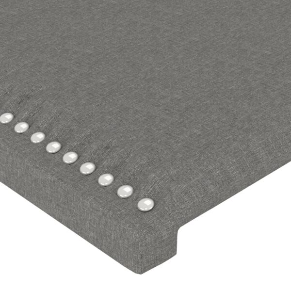 Cabeceira cama c/ abas tecido 183x16x118/128 cm cinzento-escuro - Image 4
