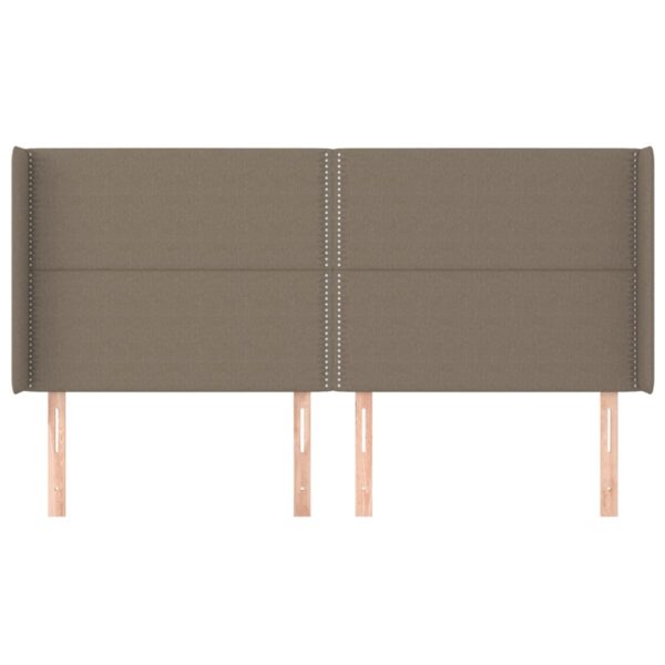 Cabeceira cama abas tecido 183x16x118/128 cm cinza-acastanhado - Image 2