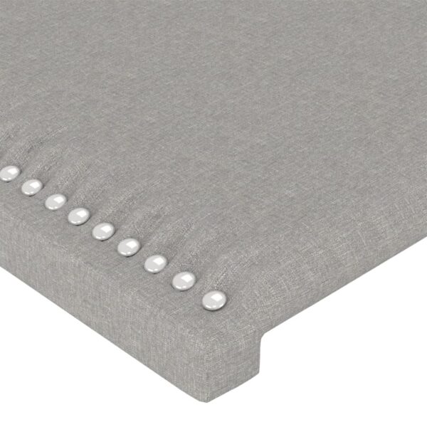 Cabeceira cama c/ abas tecido 203x16x118/128 cm cinzento-claro - Image 4