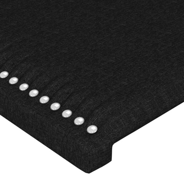 Cabeceira de cama c/ abas tecido 203x16x118/128 cm preto - Image 4