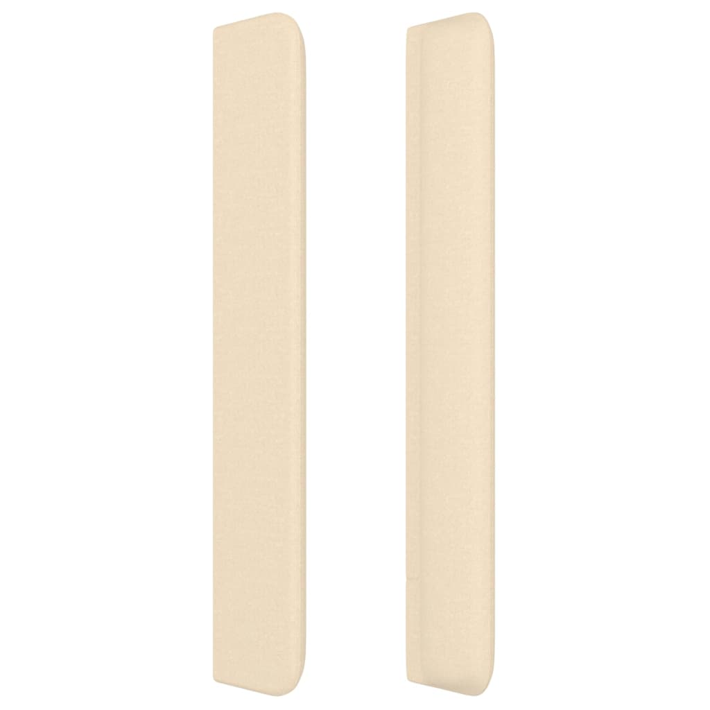 Cabeceira de cama c/ abas tecido 203x16x118/128 cm creme - Image 3