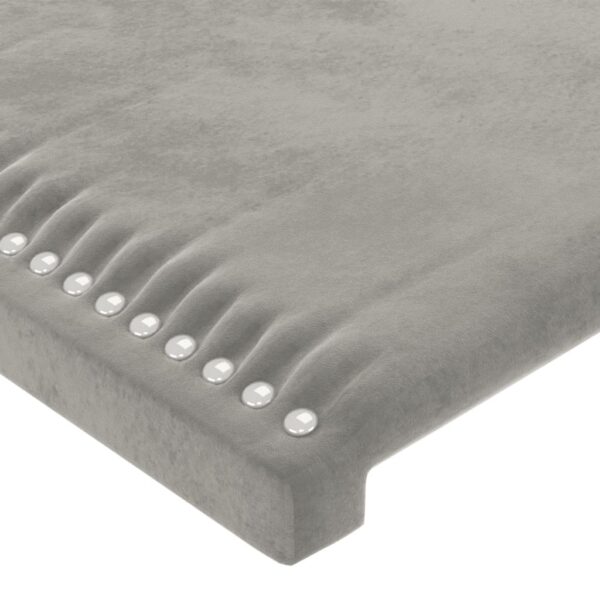 Cabeceira cama c/ abas veludo 163x16x118/128 cm cinzento-claro - Image 4