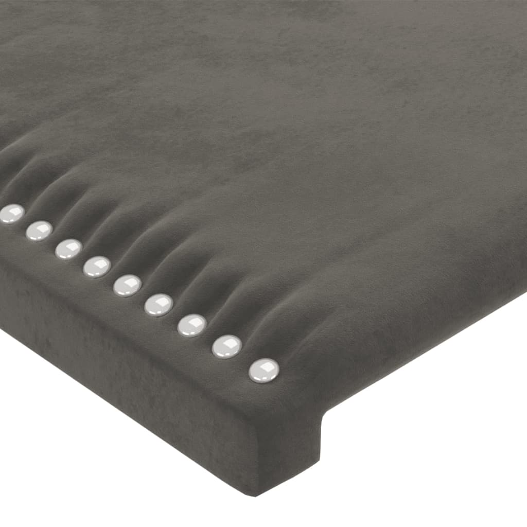 Cabeceira cama c/ abas veludo 163x16x118/128 cm cinzento-escuro - Image 4