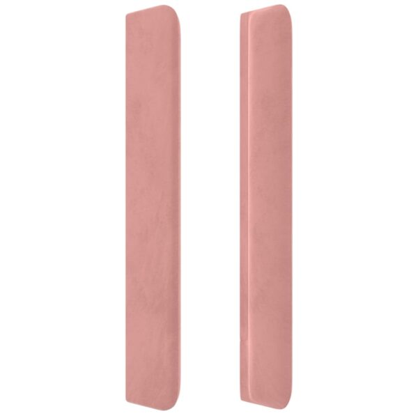 Cabeceira cama c/ abas veludo 163x16x118/128 cm rosa - Image 3