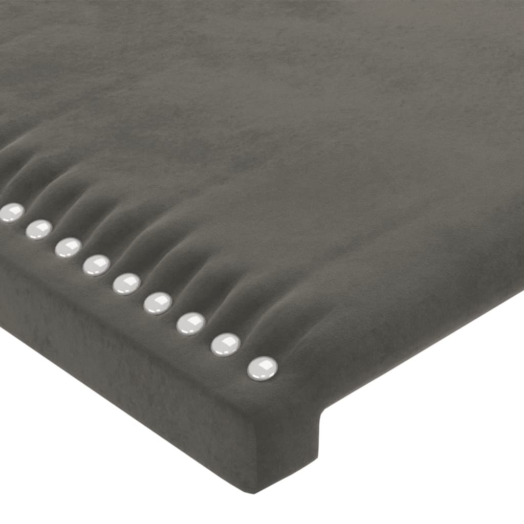 Cabeceira cama c/ abas veludo 183x16x118/128 cm cinzento-escuro - Image 4