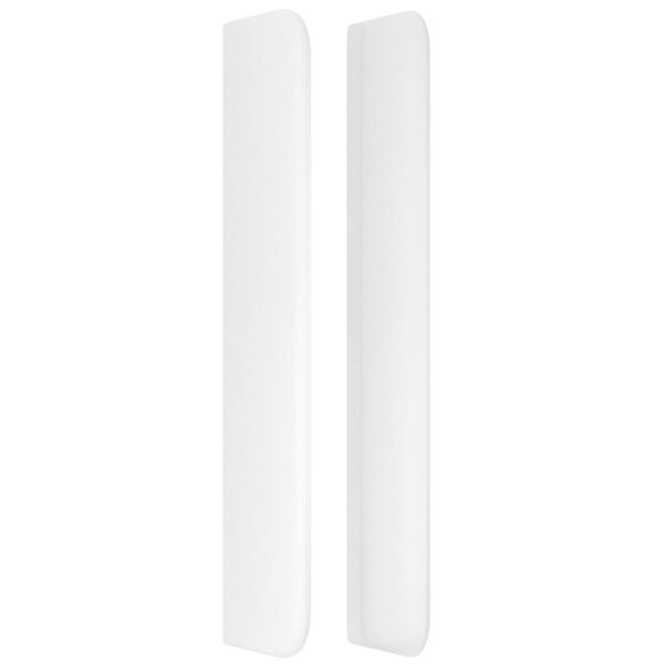 Cabeceira cama c/ abas couro artificial 163x16x118/128cm branco - Image 3