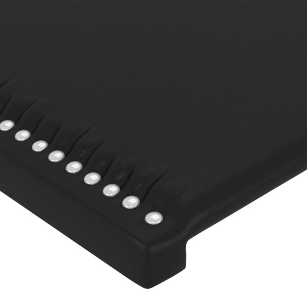 Cabeceira de cama c/ abas couro artif. 203x16x118/128 cm preto - Image 4