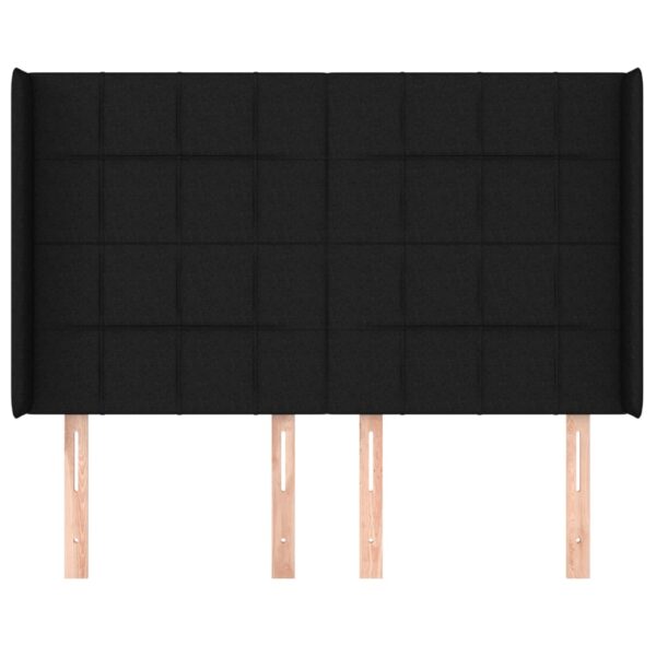 Cabeceira de cama c/ abas tecido 147x16x118/128 cm preto - Image 2