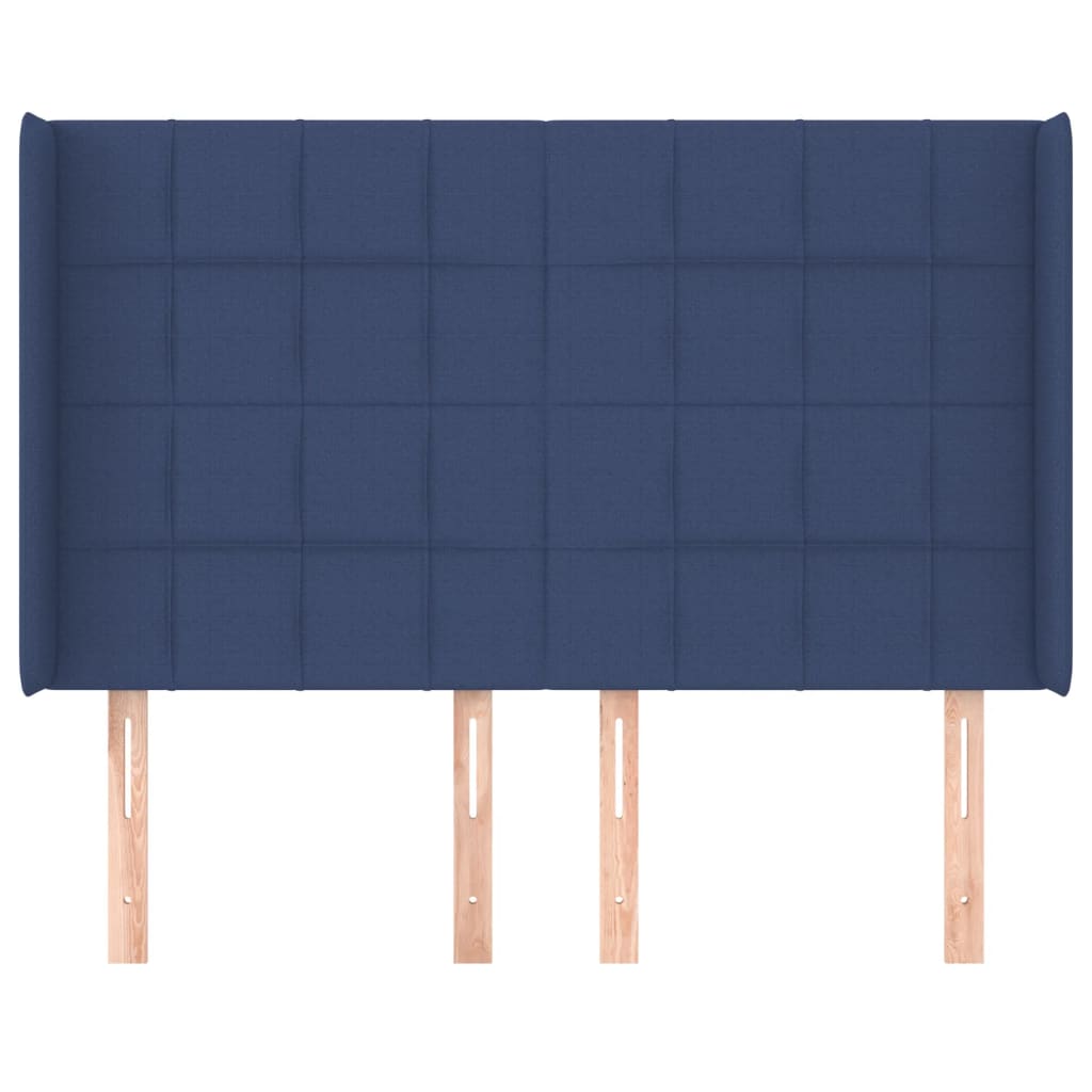 Cabeceira de cama c/ abas tecido 147x16x118/128 cm azul - Image 2