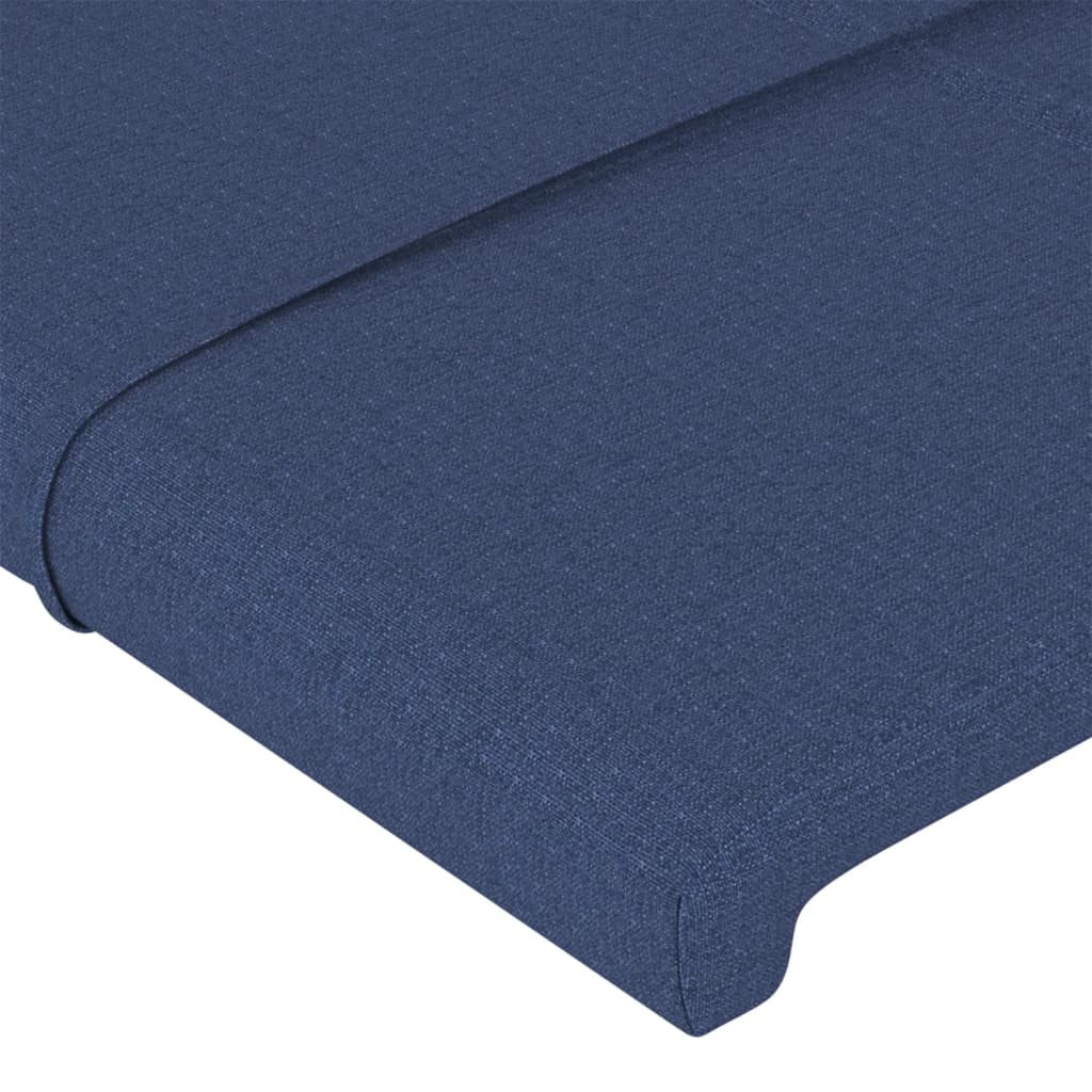 Cabeceira de cama c/ abas tecido 147x16x118/128 cm azul - Image 4