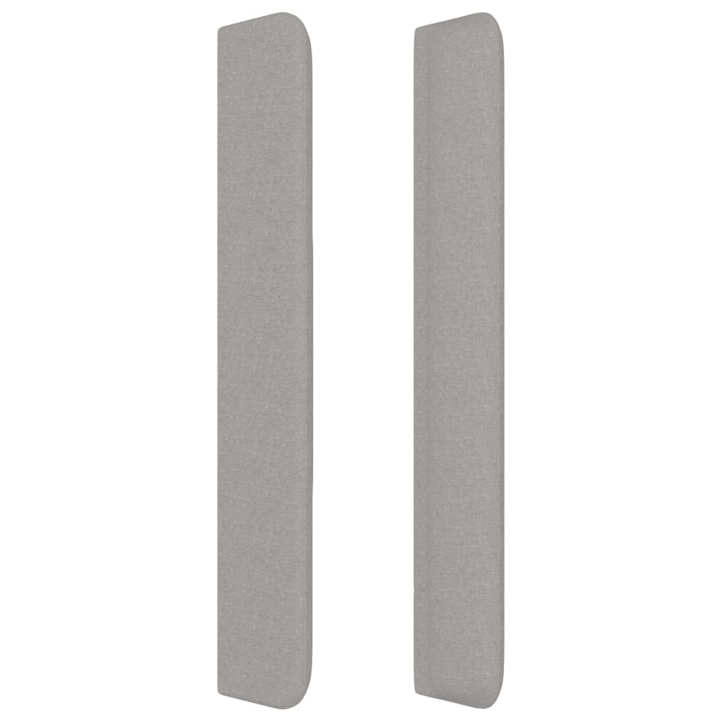 Cabeceira cama c/ abas tecido 203x16x118/128 cm cinzento-claro - Image 3