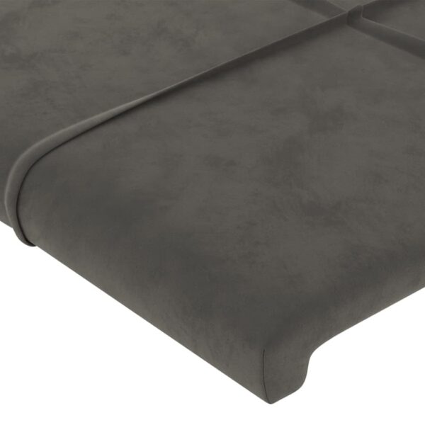 Cabeceira cama c/ abas veludo 183x16x118/128 cm cinzento-escuro - Image 4