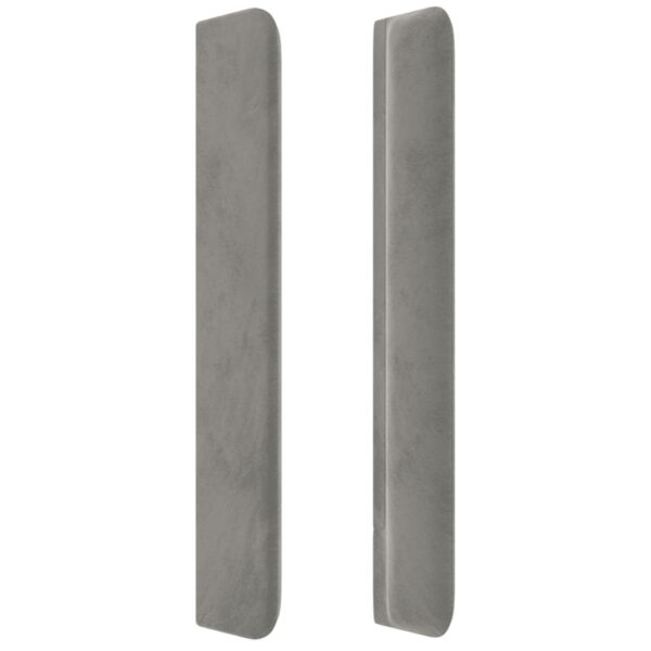 Cabeceira cama c/ abas veludo 203x16x118/128 cm cinzento-claro - Image 3