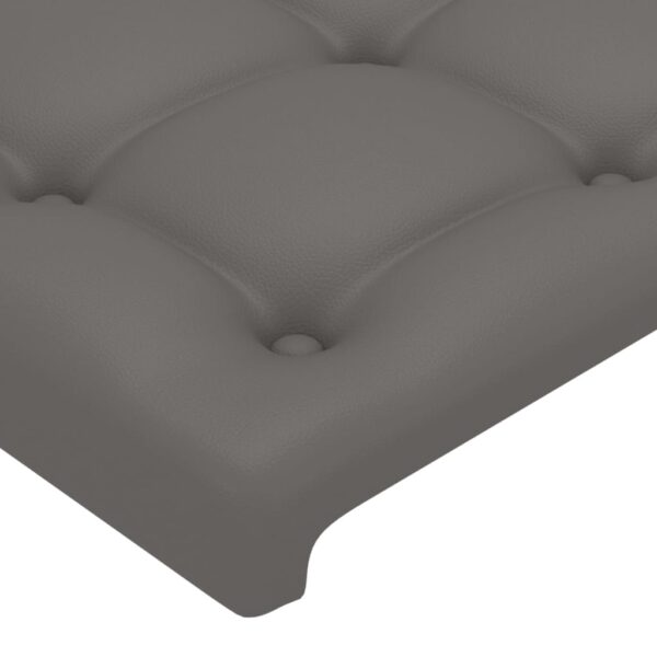 Cabeceira cama c/ abas couro artif. 183x16x118/128 cm cinzento - Image 4