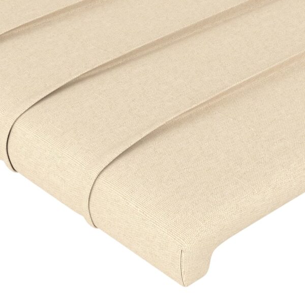 Cabeceira de cama c/ abas tecido 147x16x118/128 cm creme - Image 4