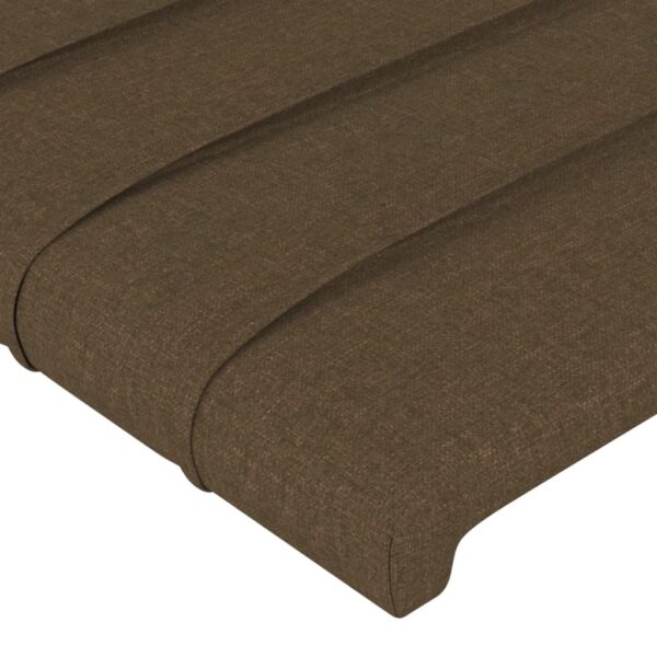 Cabeceira cama c/ abas tecido 163x16x118/128 cm castanho-escuro - Image 4