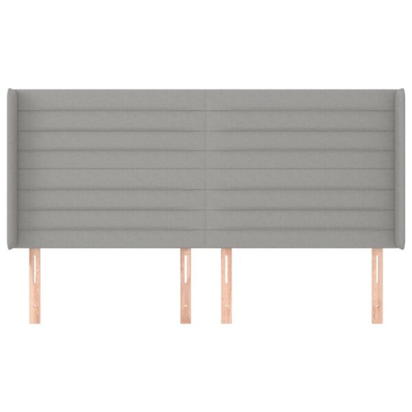 Cabeceira cama c/ abas tecido 183x16x118/128 cm cinzento-claro - Image 2
