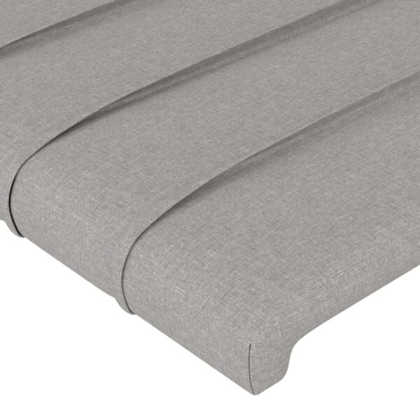 Cabeceira cama c/ abas tecido 183x16x118/128 cm cinzento-claro - Image 4
