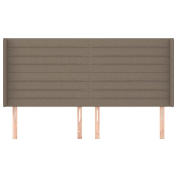 Cabeceira cama abas tecido 203x16x118/128 cm cinza-acastanhado - Image 2