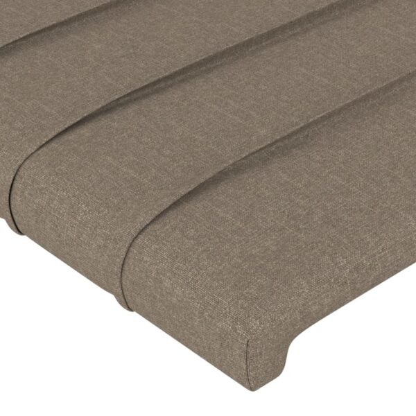 Cabeceira cama abas tecido 203x16x118/128 cm cinza-acastanhado - Image 4