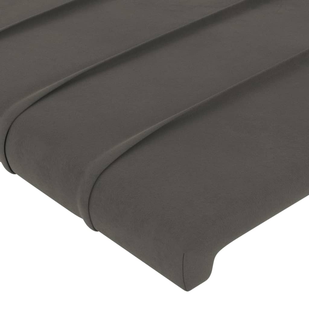 Cabeceira cama c/ abas veludo 163x16x118/128 cm cinzento-escuro - Image 4