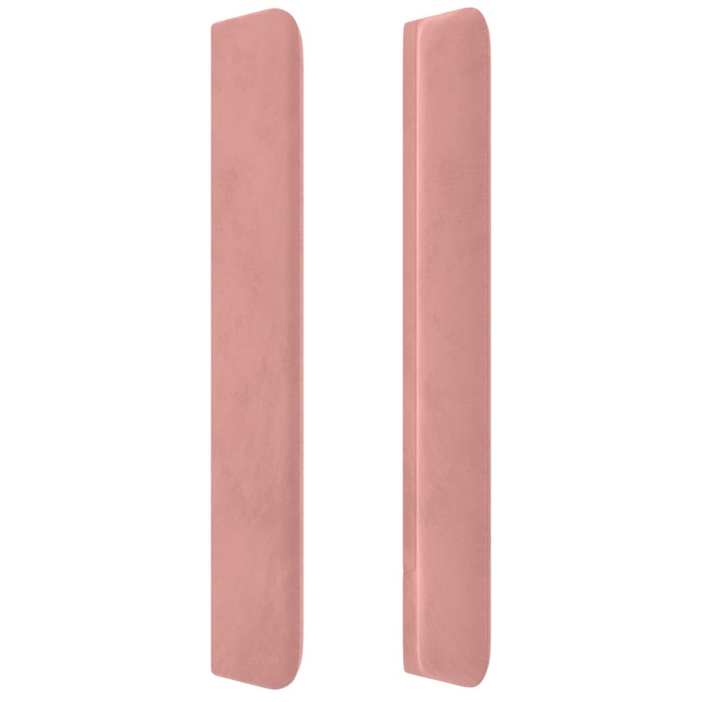 Cabeceira cama c/ abas veludo 163x16x118/128 cm rosa - Image 3