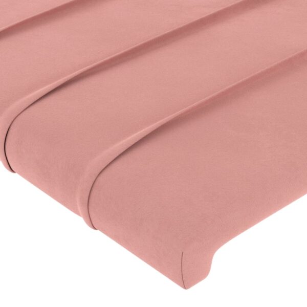 Cabeceira cama c/ abas veludo 183x16x118/128 cm rosa - Image 4