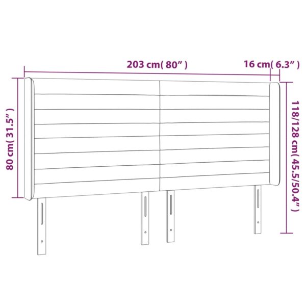 Cabeceira cama c/ abas veludo 203x16x118/128 cm rosa - Image 8