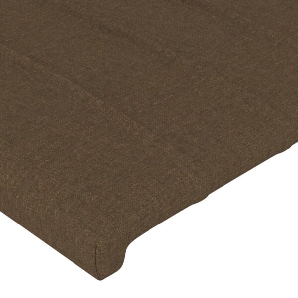 Cabeceira cama c/ abas tecido 163x16x118/128 cm castanho-escuro - Image 4