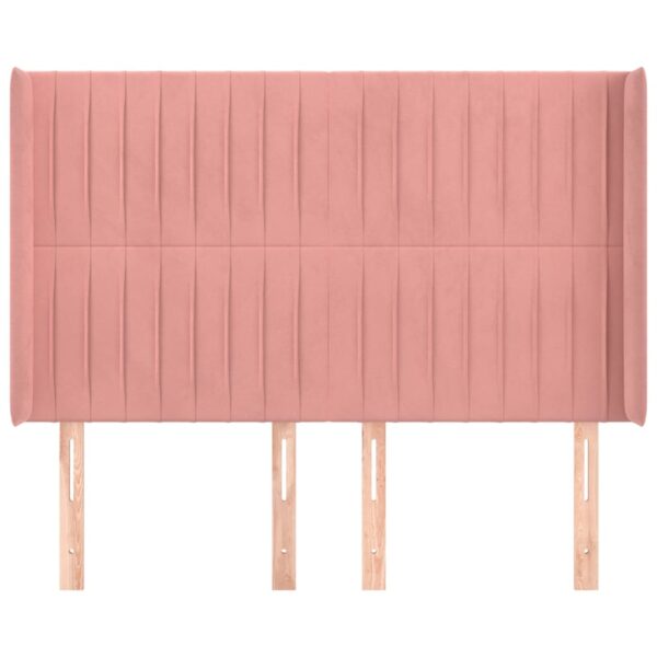 Cabeceira cama c/ abas veludo 147x16x118/128 cm rosa - Image 2