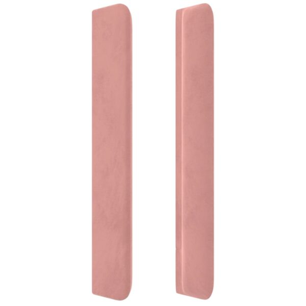 Cabeceira cama c/ abas veludo 147x16x118/128 cm rosa - Image 3