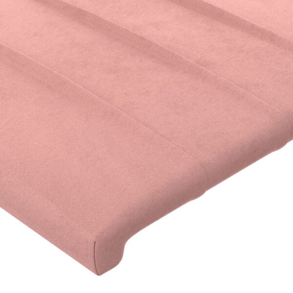 Cabeceira cama c/ abas veludo 147x16x118/128 cm rosa - Image 4