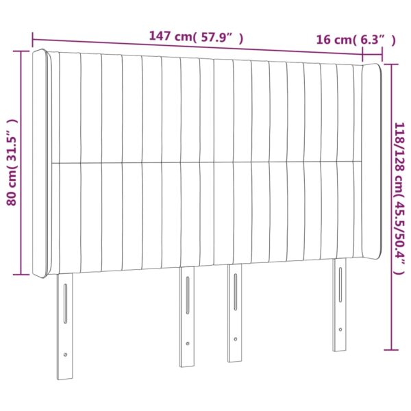 Cabeceira cama c/ abas veludo 147x16x118/128 cm rosa - Image 8